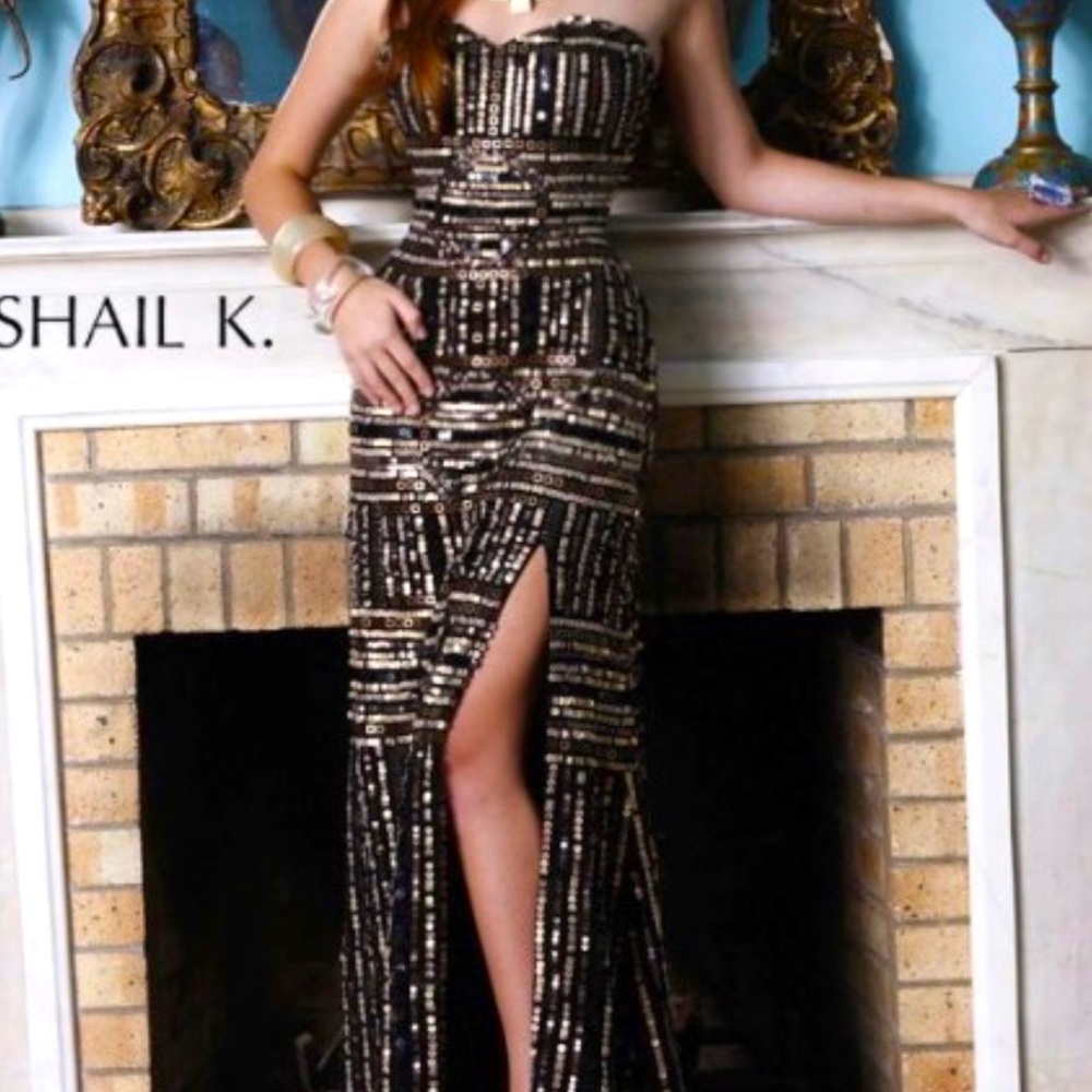 Shail Black/Bronze Sequin Dress